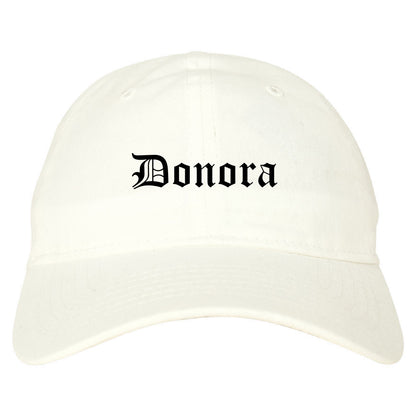 Donora Pennsylvania PA Old English Mens Dad Hat Baseball Cap White