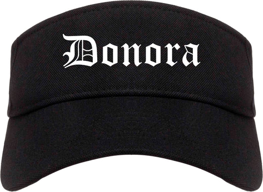 Donora Pennsylvania PA Old English Mens Visor Cap Hat Black