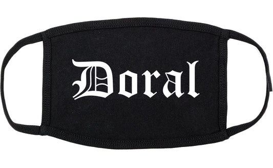 Doral Florida FL Old English Cotton Face Mask Black