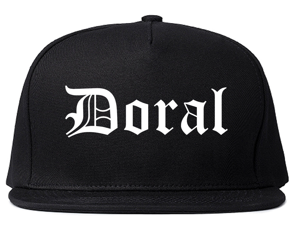 Doral Florida FL Old English Mens Snapback Hat Black