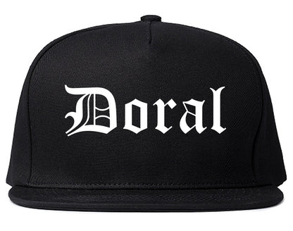 Doral Florida FL Old English Mens Snapback Hat Black