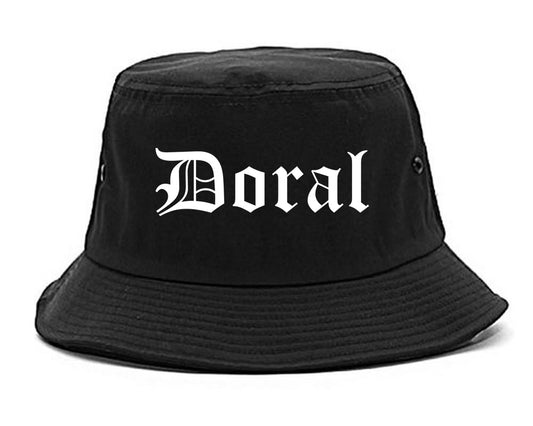 Doral Florida FL Old English Mens Bucket Hat Black