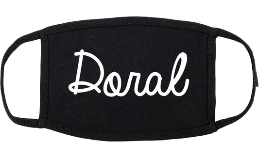 Doral Florida FL Script Cotton Face Mask Black