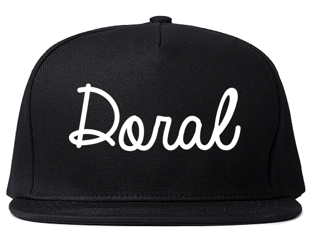 Doral Florida FL Script Mens Snapback Hat Black