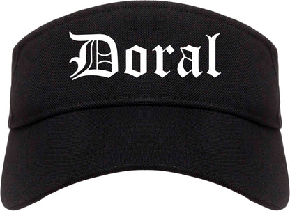 Doral Florida FL Old English Mens Visor Cap Hat Black