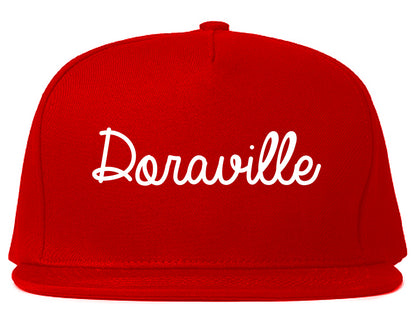 Doraville Georgia GA Script Mens Snapback Hat Red