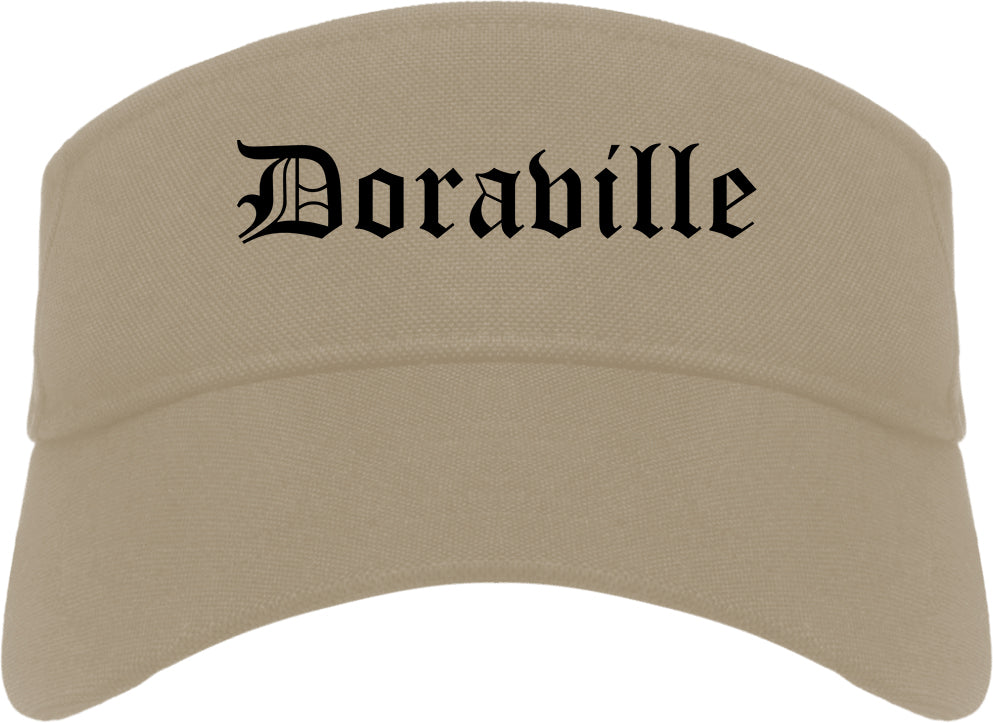 Doraville Georgia GA Old English Mens Visor Cap Hat Khaki