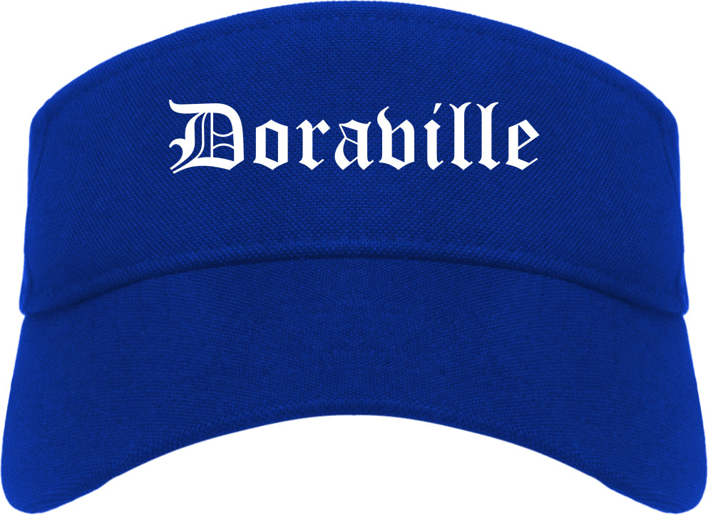 Doraville Georgia GA Old English Mens Visor Cap Hat Royal Blue