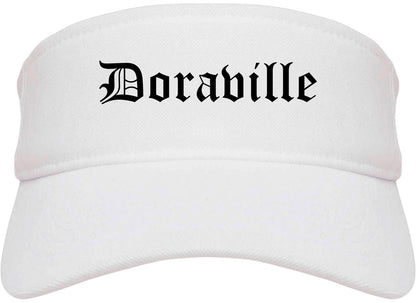 Doraville Georgia GA Old English Mens Visor Cap Hat White