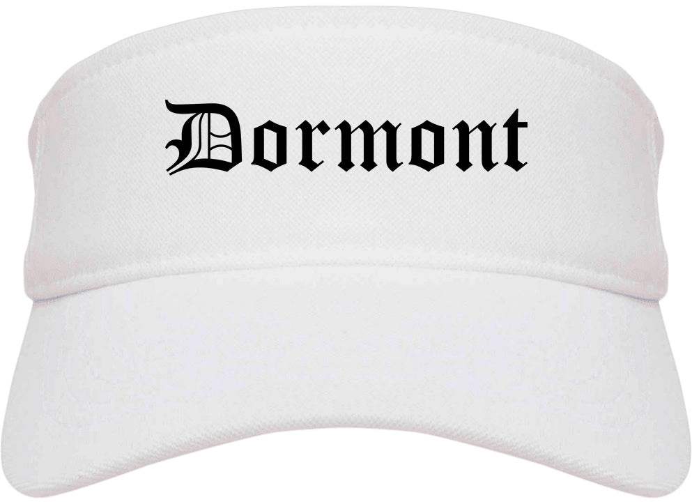 Dormont Pennsylvania PA Old English Mens Visor Cap Hat White