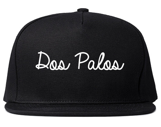 Dos Palos California CA Script Mens Snapback Hat Black