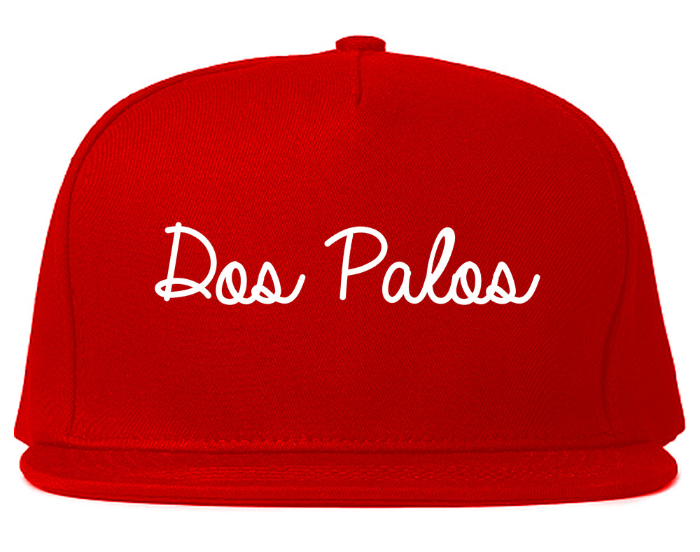 Dos Palos California CA Script Mens Snapback Hat Red
