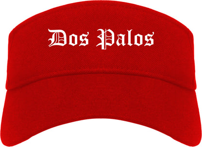 Dos Palos California CA Old English Mens Visor Cap Hat Red