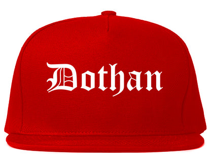 Dothan Alabama AL Old English Mens Snapback Hat Red