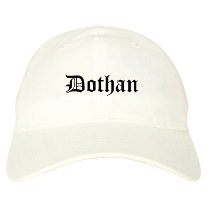 Dothan Alabama AL Old English Mens Dad Hat Baseball Cap White