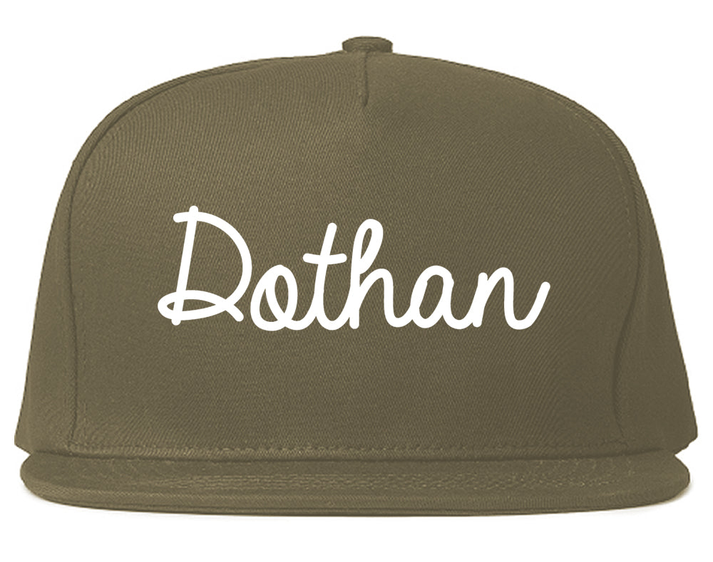 Dothan Alabama AL Script Mens Snapback Hat Grey