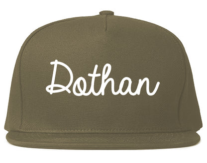 Dothan Alabama AL Script Mens Snapback Hat Grey