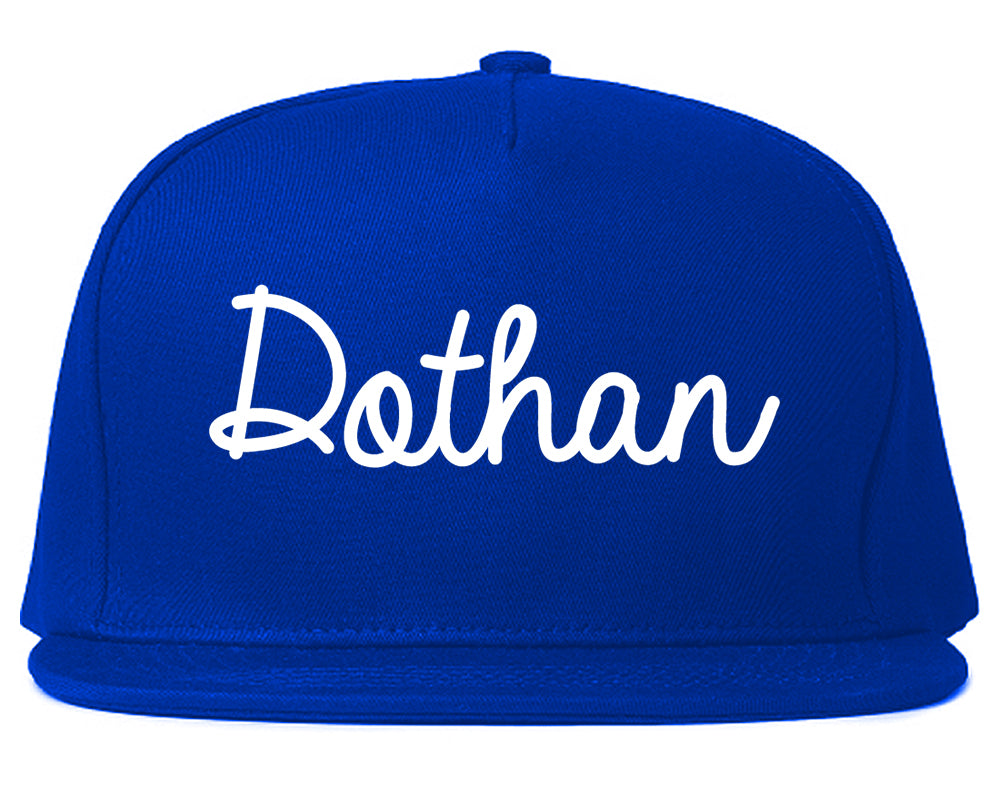 Dothan Alabama AL Script Mens Snapback Hat Royal Blue