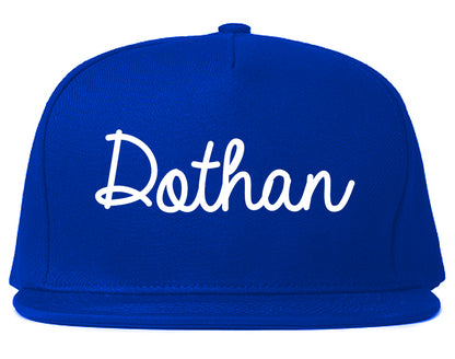 Dothan Alabama AL Script Mens Snapback Hat Royal Blue