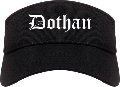 Dothan Alabama AL Old English Mens Visor Cap Hat Black
