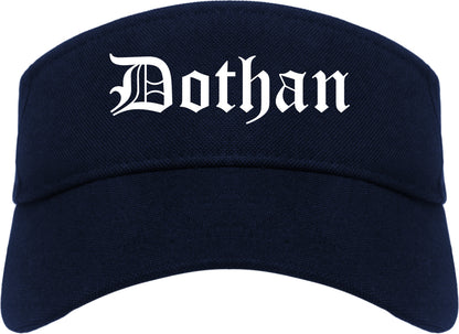 Dothan Alabama AL Old English Mens Visor Cap Hat Navy Blue