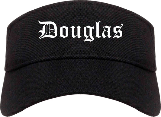 Douglas Arizona AZ Old English Mens Visor Cap Hat Black