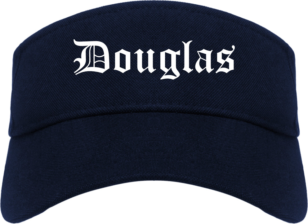 Douglas Arizona AZ Old English Mens Visor Cap Hat Navy Blue