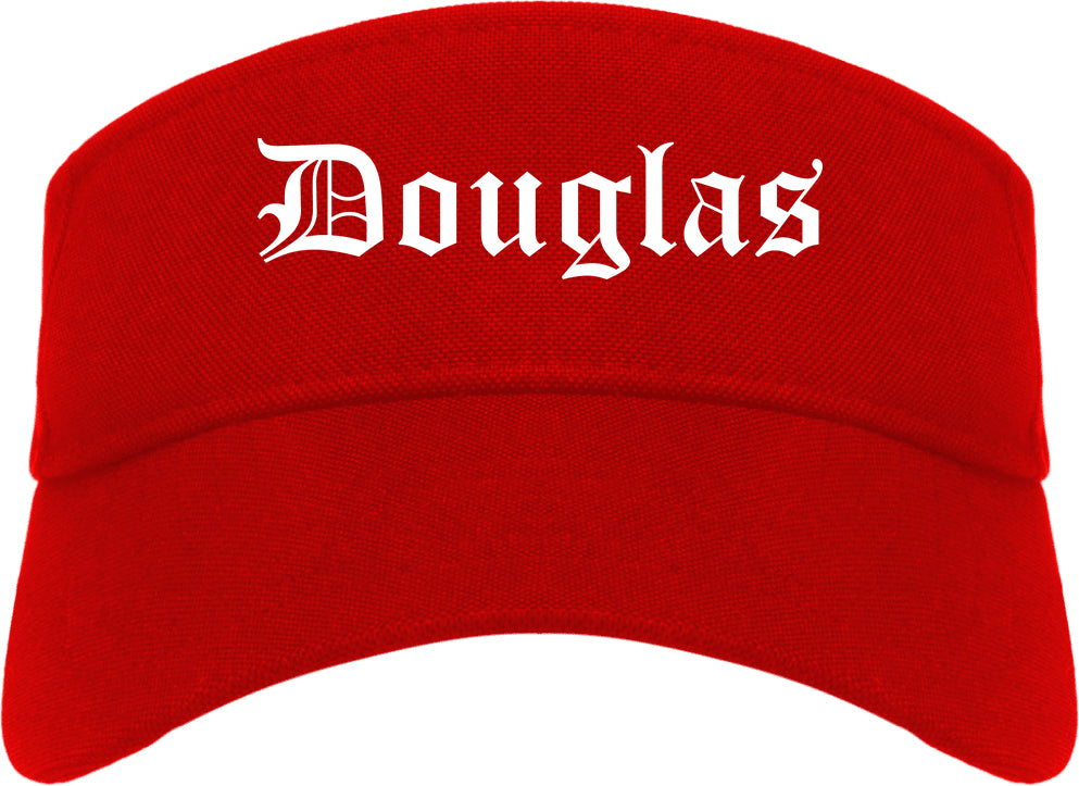 Douglas Arizona AZ Old English Mens Visor Cap Hat Red