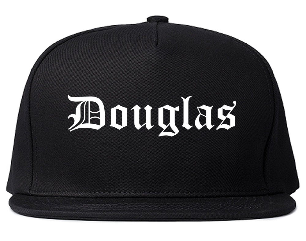 Douglas Georgia GA Old English Mens Snapback Hat Black