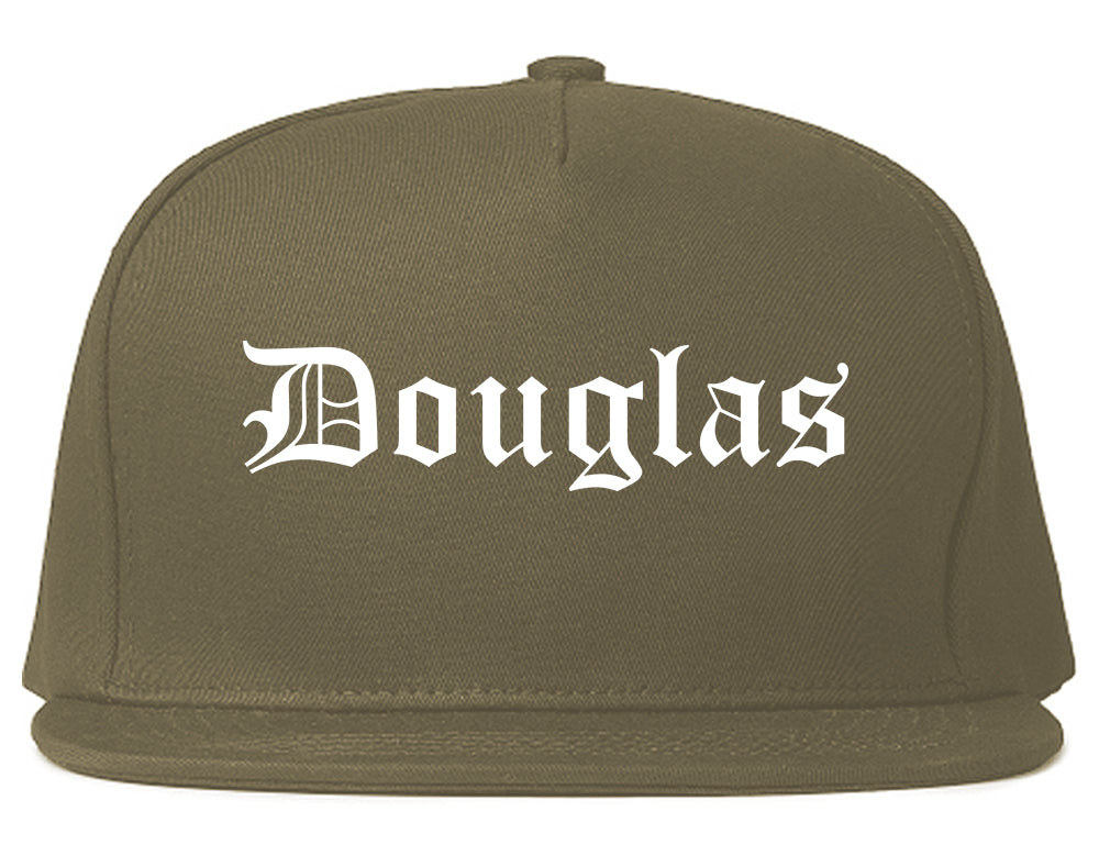 Douglas Georgia GA Old English Mens Snapback Hat Grey