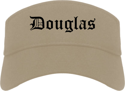 Douglas Georgia GA Old English Mens Visor Cap Hat Khaki