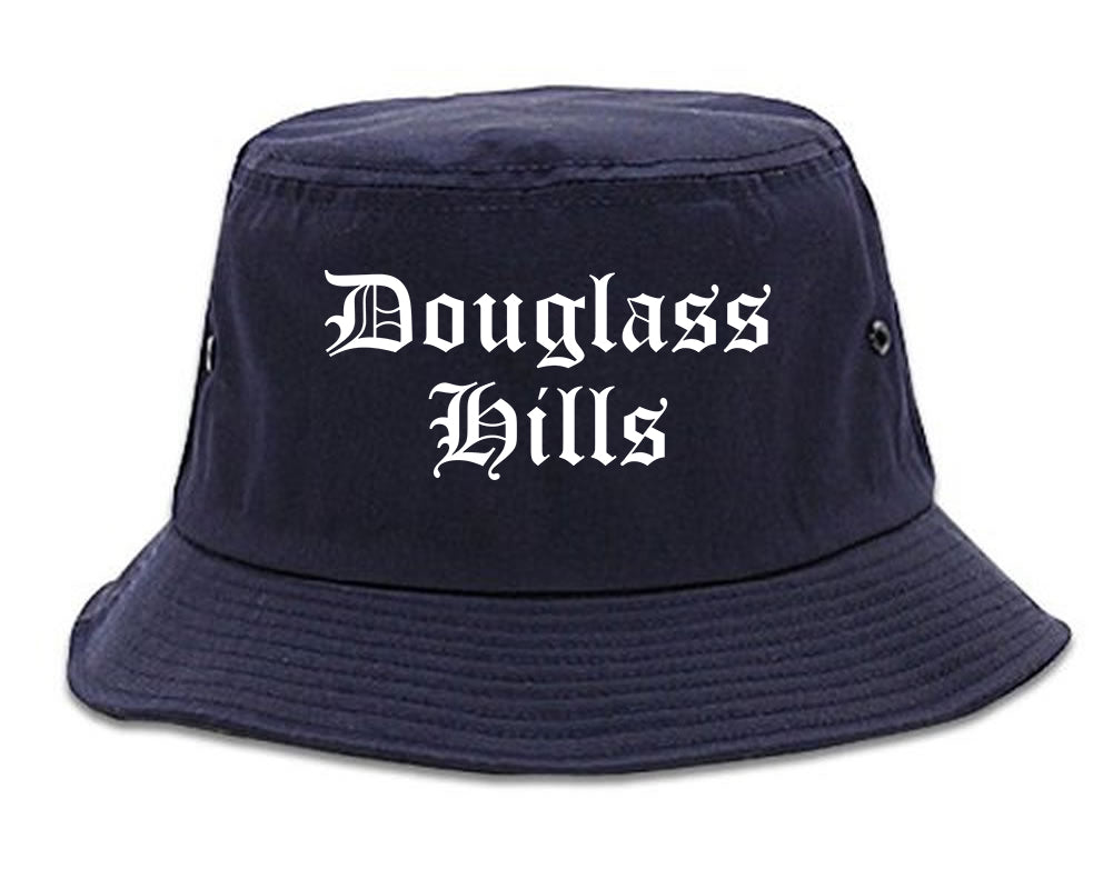 Douglass Hills Kentucky KY Old English Mens Bucket Hat Navy Blue