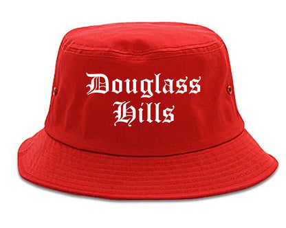 Douglass Hills Kentucky KY Old English Mens Bucket Hat Red