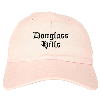 Douglass Hills Kentucky KY Old English Mens Dad Hat Baseball Cap Pink