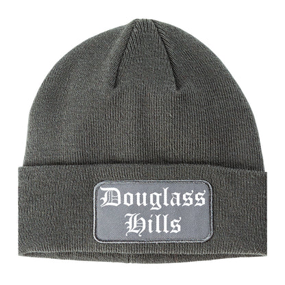 Douglass Hills Kentucky KY Old English Mens Knit Beanie Hat Cap Grey