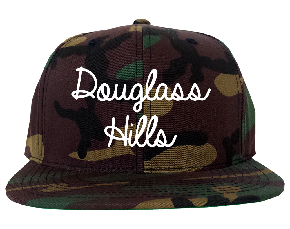 Douglass Hills Kentucky KY Script Mens Snapback Hat Army Camo