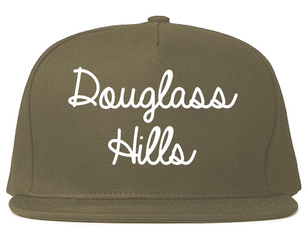 Douglass Hills Kentucky KY Script Mens Snapback Hat Grey