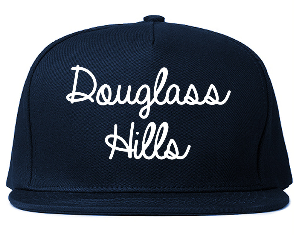 Douglass Hills Kentucky KY Script Mens Snapback Hat Navy Blue
