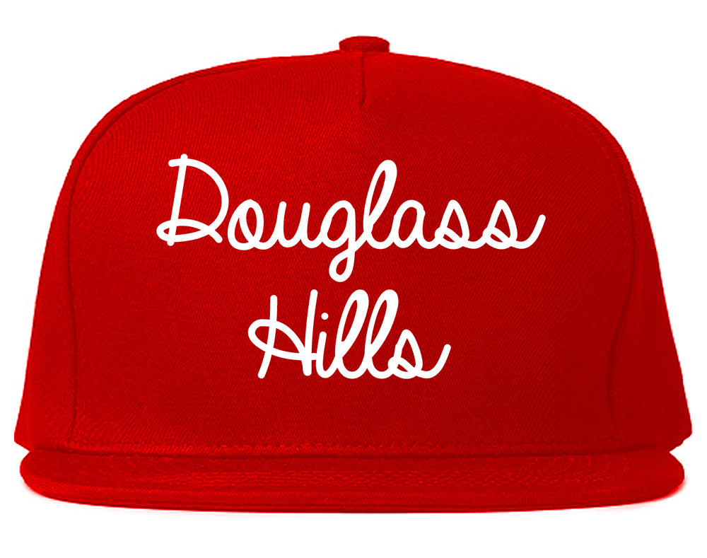 Douglass Hills Kentucky KY Script Mens Snapback Hat Red