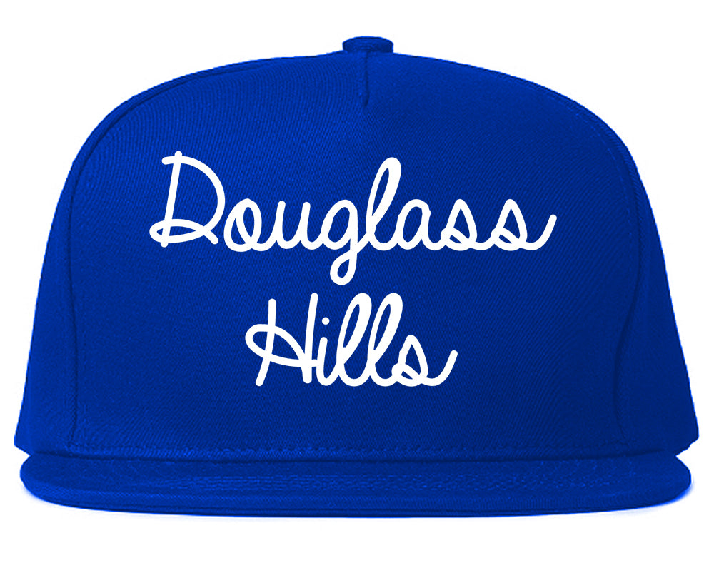 Douglass Hills Kentucky KY Script Mens Snapback Hat Royal Blue