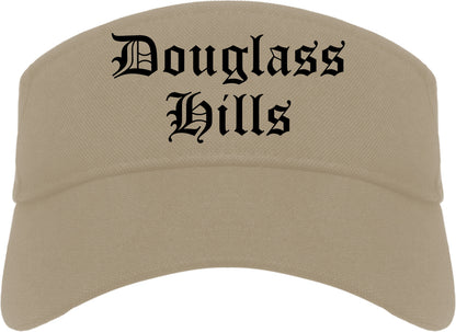Douglass Hills Kentucky KY Old English Mens Visor Cap Hat Khaki