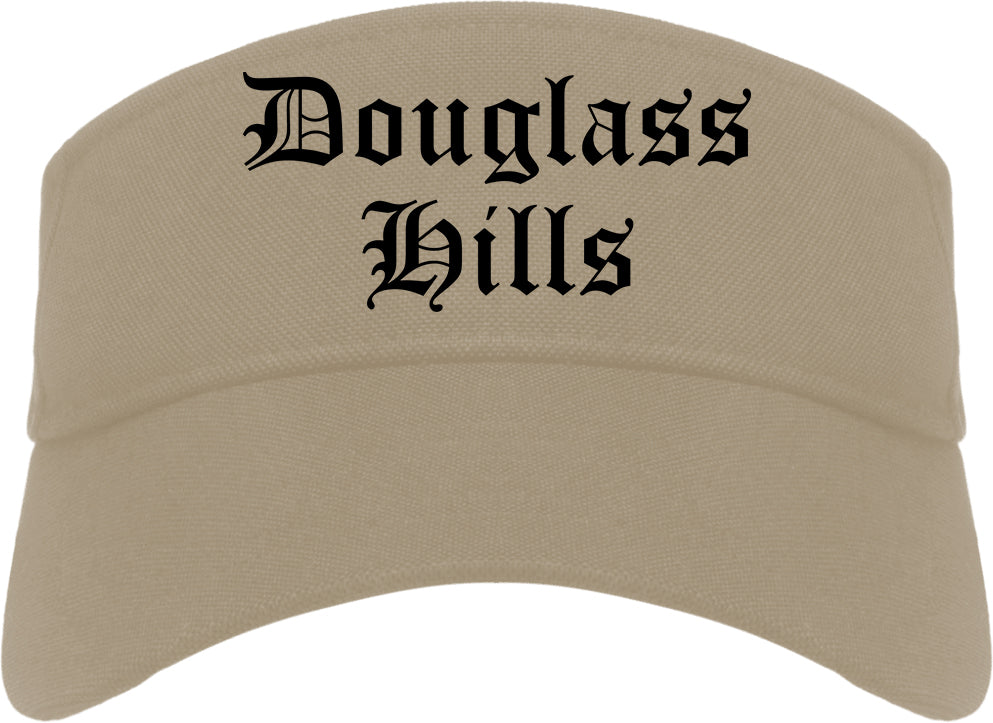 Douglass Hills Kentucky KY Old English Mens Visor Cap Hat Khaki