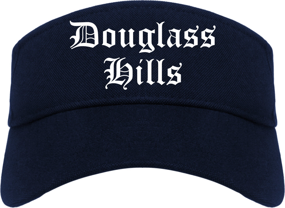Douglass Hills Kentucky KY Old English Mens Visor Cap Hat Navy Blue