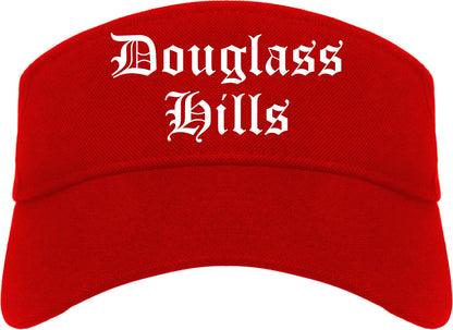 Douglass Hills Kentucky KY Old English Mens Visor Cap Hat Red