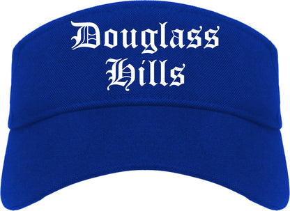 Douglass Hills Kentucky KY Old English Mens Visor Cap Hat Royal Blue