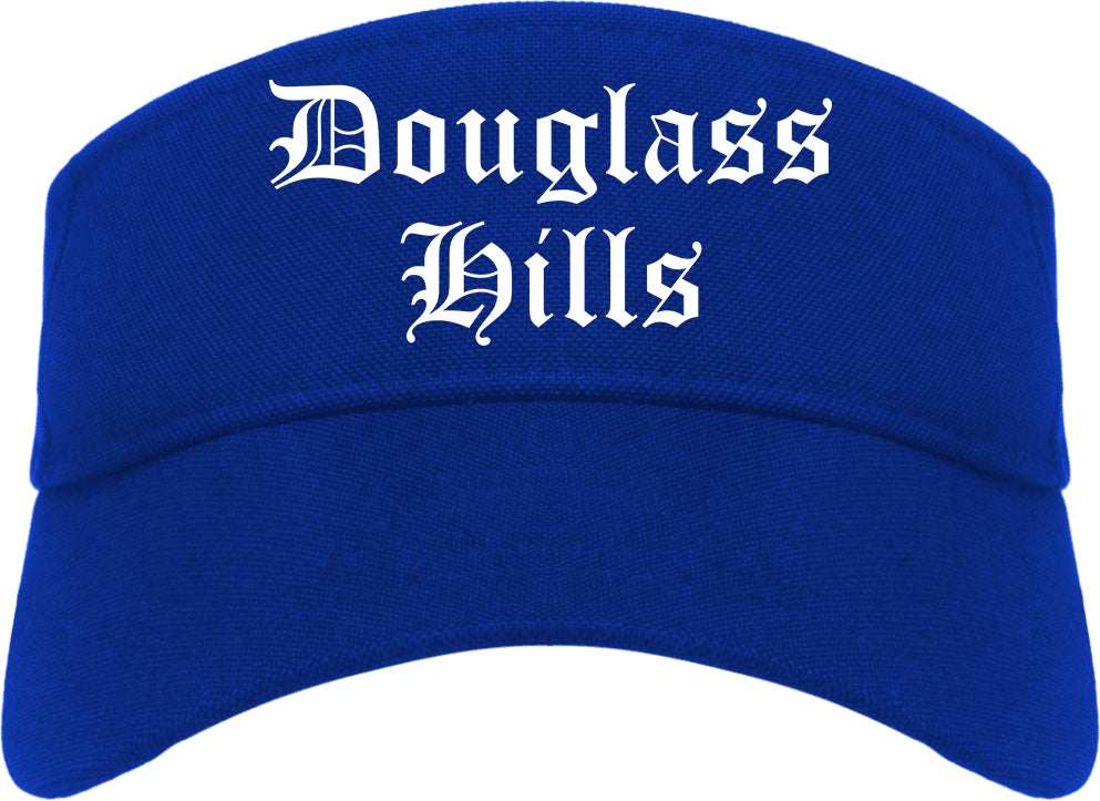 Douglass Hills Kentucky KY Old English Mens Visor Cap Hat Royal Blue