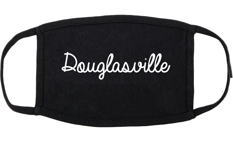 Douglasville Georgia GA Script Cotton Face Mask Black