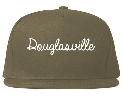 Douglasville Georgia GA Script Mens Snapback Hat Grey