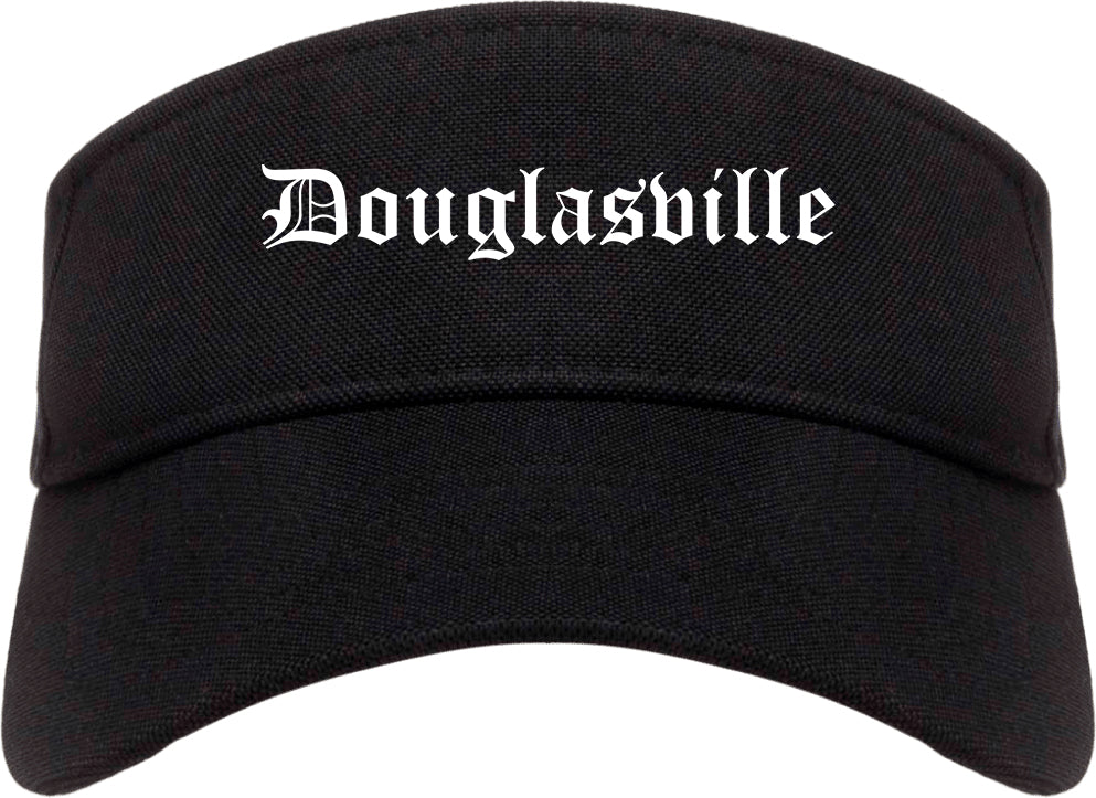 Douglasville Georgia GA Old English Mens Visor Cap Hat Black