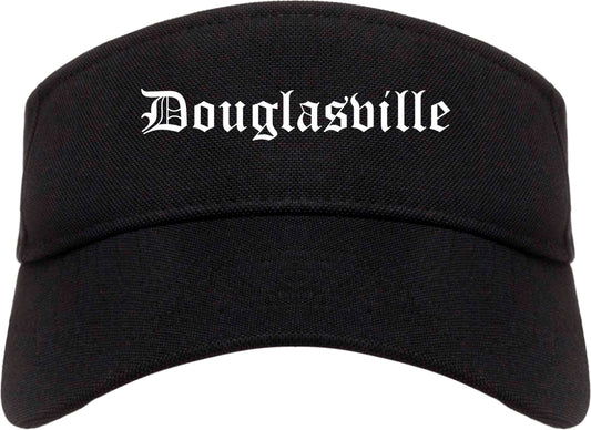 Douglasville Georgia GA Old English Mens Visor Cap Hat Black